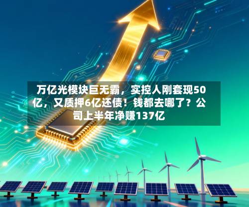 万亿光模块巨无霸，实控人刚套现50亿，又质押6亿还债！钱都去哪了？公司上半年净赚137亿