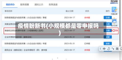 疫情盼新书(小规模都是零申报吗)