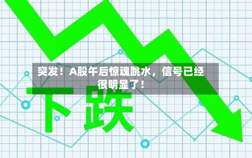突发！A股午后惊魂跳水，信号已经很明显了！-第2张图片