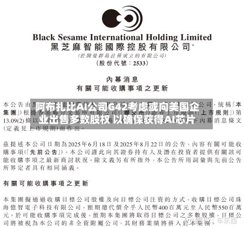 阿布扎比AI公司G42考虑或向美国企业出售多数股权 以确保获得AI芯片-第1张图片