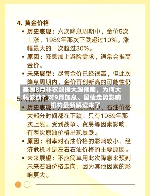 美国8月非农数据大超预期，为何大幅波动？对9月加息、国债走势影响，机构最新解读来了