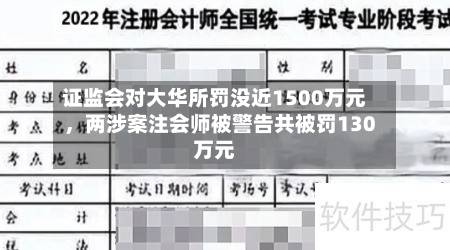 证监会对大华所罚没近1500万元，两涉案注会师被警告共被罚130万元-第3张图片
