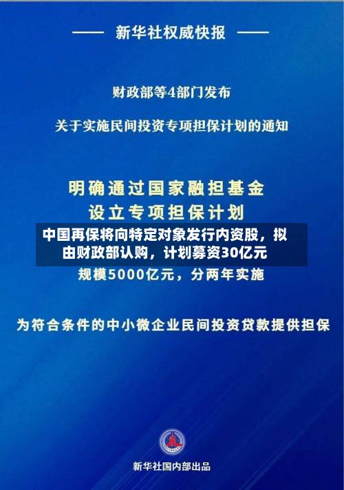 中国再保将向特定对象发行内资股，拟由财政部认购，计划募资30亿元-第2张图片