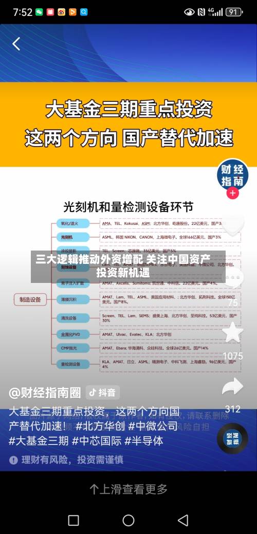 三大逻辑推动外资增配 关注中国资产投资新机遇-第2张图片