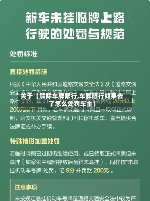 关于【解除车牌限行,车牌限行如果去了怎么处罚车主】-第2张图片