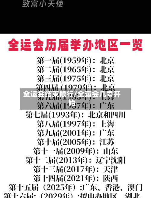 全运会结束限行/全运会几号开始-第2张图片