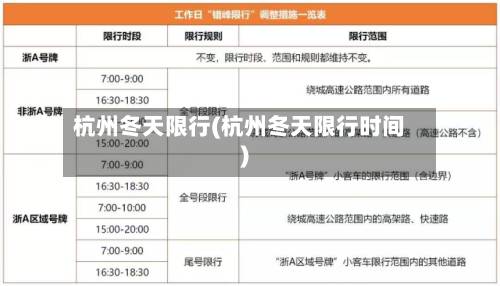 杭州冬天限行(杭州冬天限行时间)