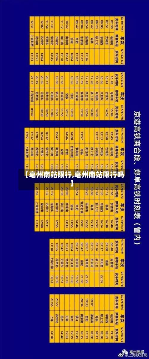 【亳州南站限行,亳州南站限行吗】-第3张图片