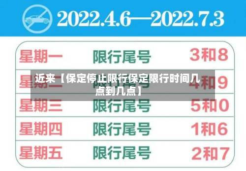近来【保定停止限行保定限行时间几点到几点】-第2张图片