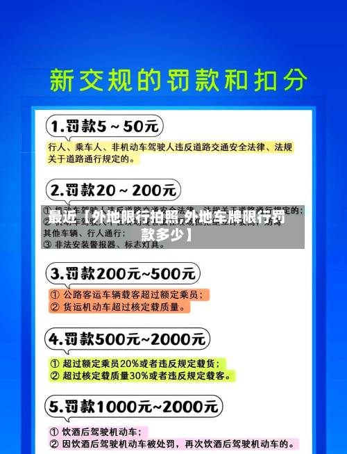 最近【外地限行拍照,外地车牌限行罚款多少】-第2张图片