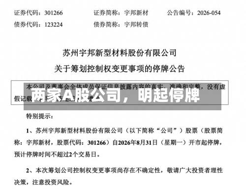 两家A股公司	，明起停牌-第2张图片