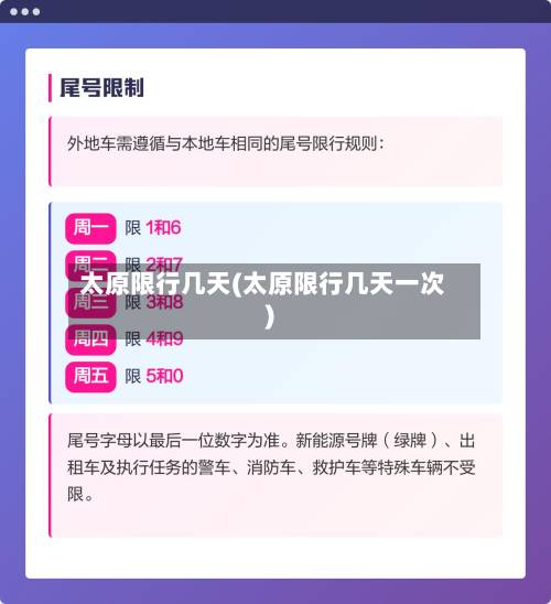 太原限行几天(太原限行几天一次)-第3张图片
