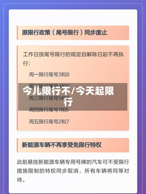 今儿限行不/今天起限行