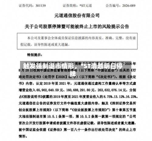 触发强制退市情形，*ST清越明日停牌-第3张图片