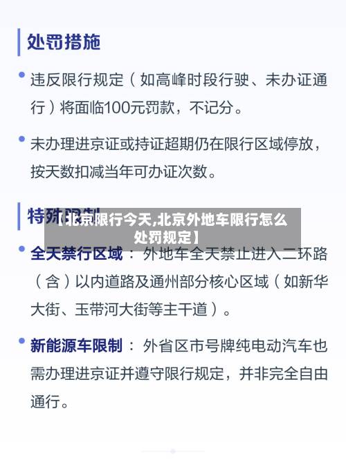 【北京限行今天,北京外地车限行怎么处罚规定】