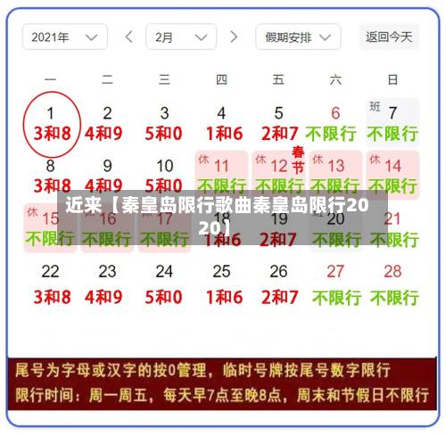 近来【秦皇岛限行歌曲秦皇岛限行2020】-第2张图片