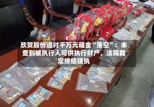 欣贺股份追讨千万元租金“落空”：未查到被执行人可供执行财产	，法院裁定终结强执-第2张图片